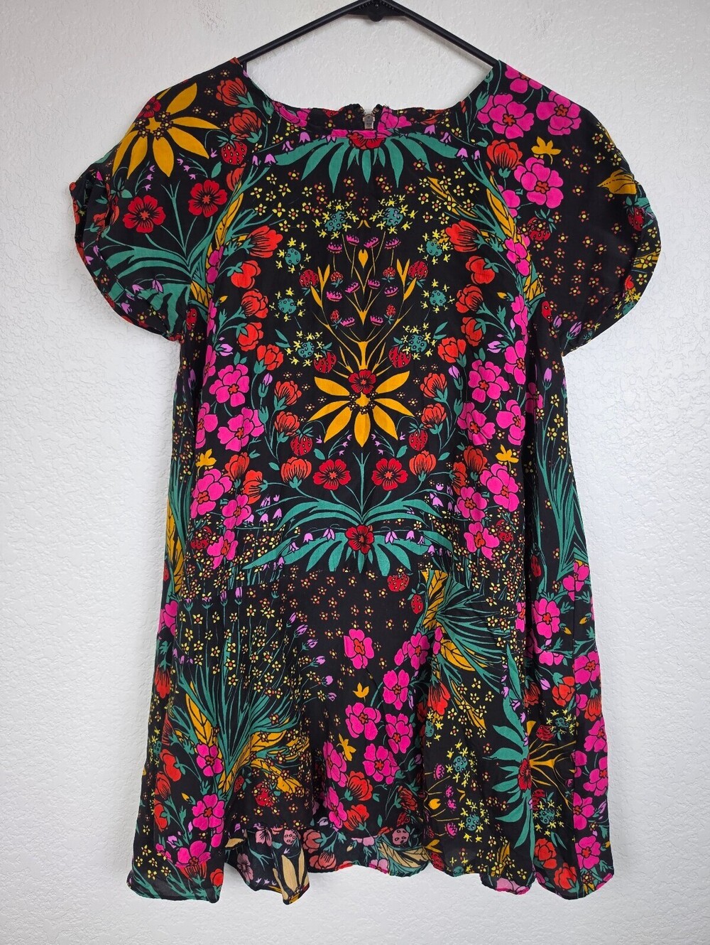 Free People Floral Puff Sleeve Dress XS